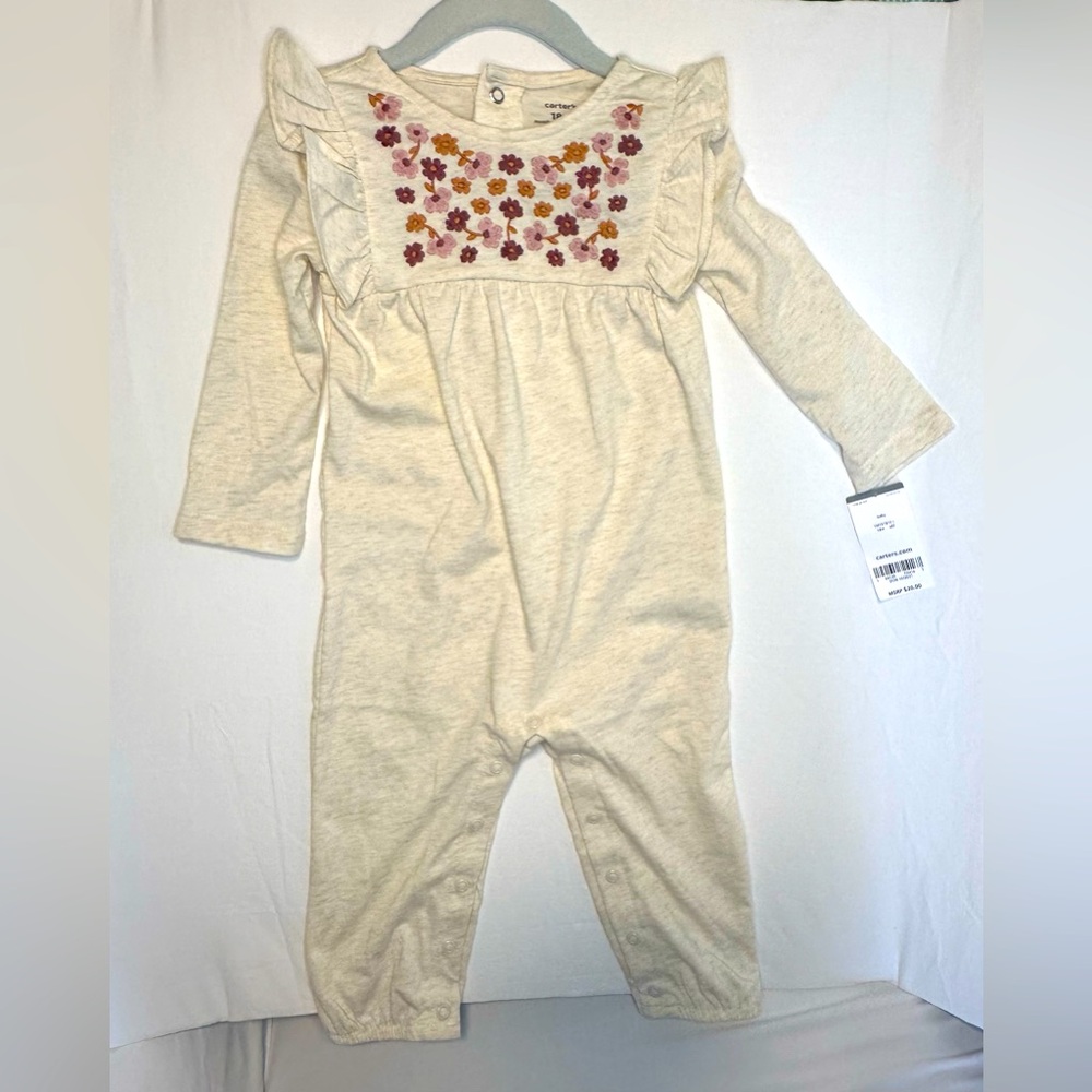 - NWT Carters 18M -  Embroidered Ruffle Jumpsuit